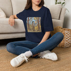 Sheriff Badge Forest Tee — Retro Ranger Woman Holding Star Badge