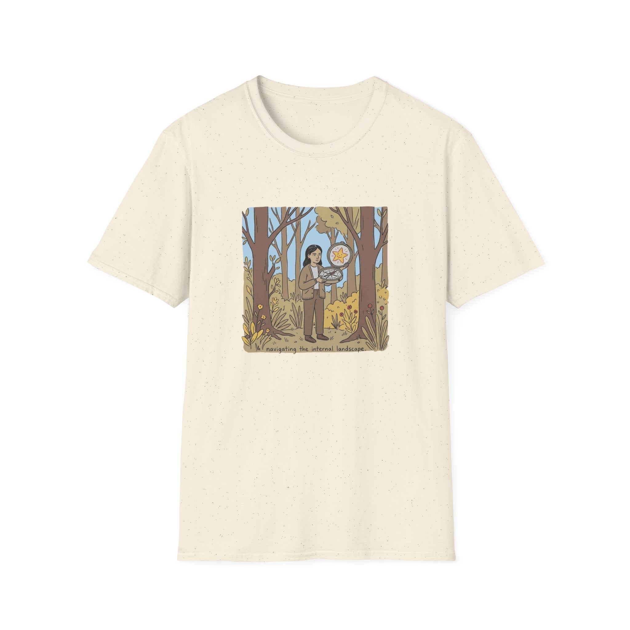 Sheriff Badge Forest Tee — Retro Ranger Woman Holding Star Badge