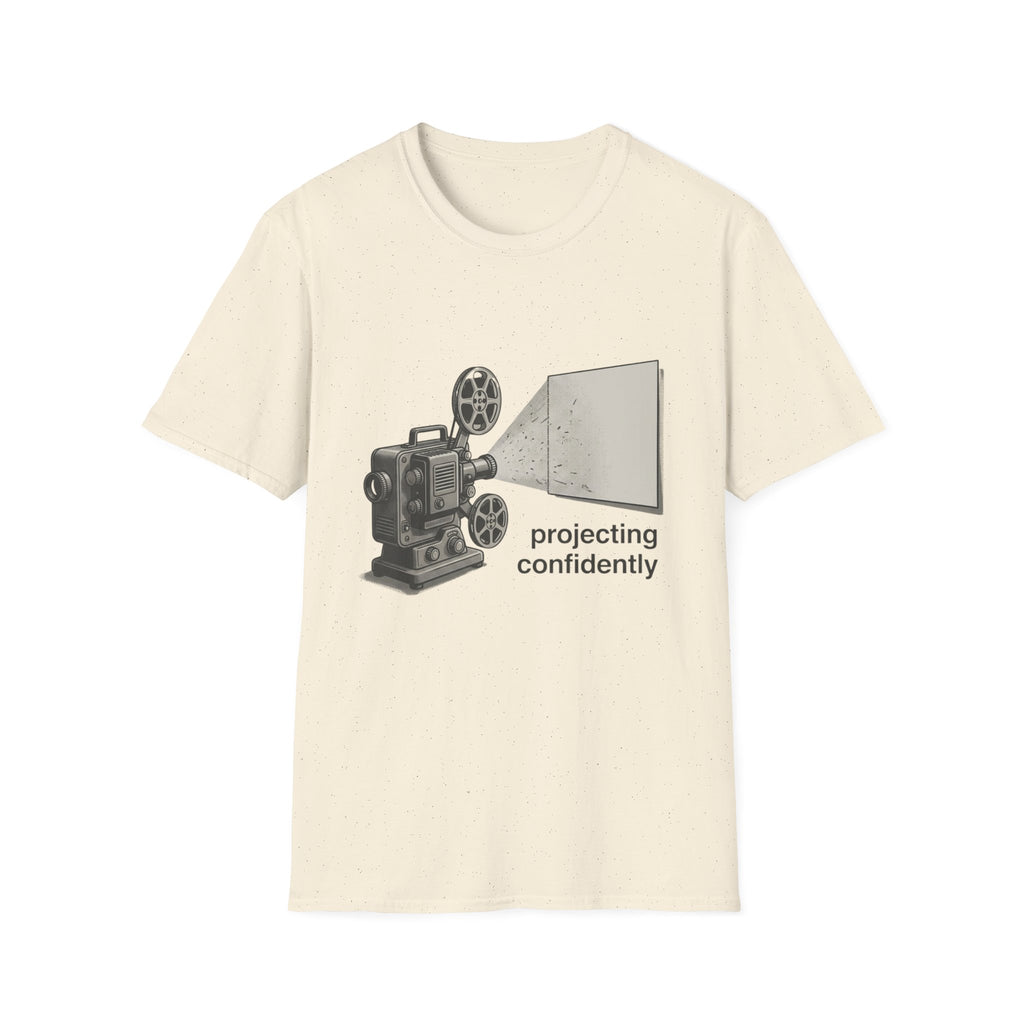 Retro Film Projector T-Shirt — 'Projecting Confidently' Vintage Cinema Tee