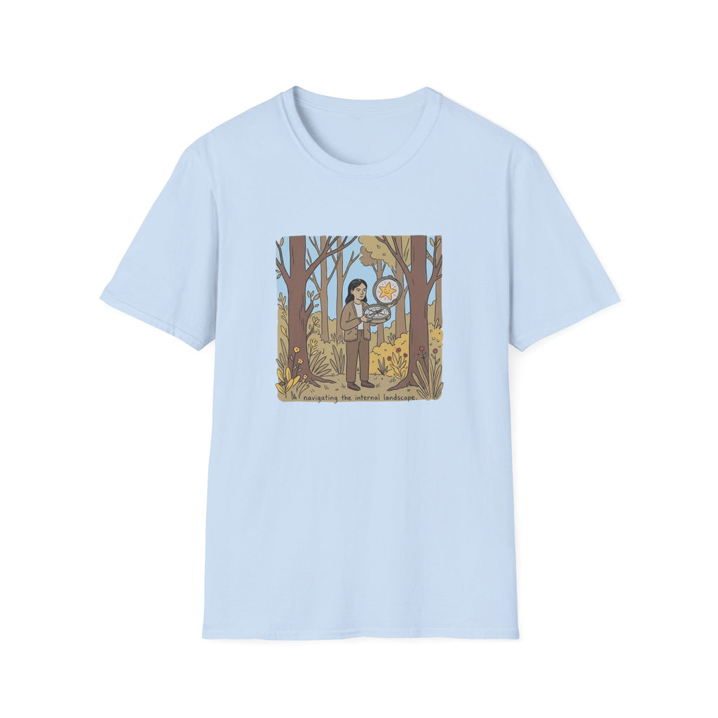 Sheriff Badge Forest Tee — Retro Ranger Woman Holding Star Badge
