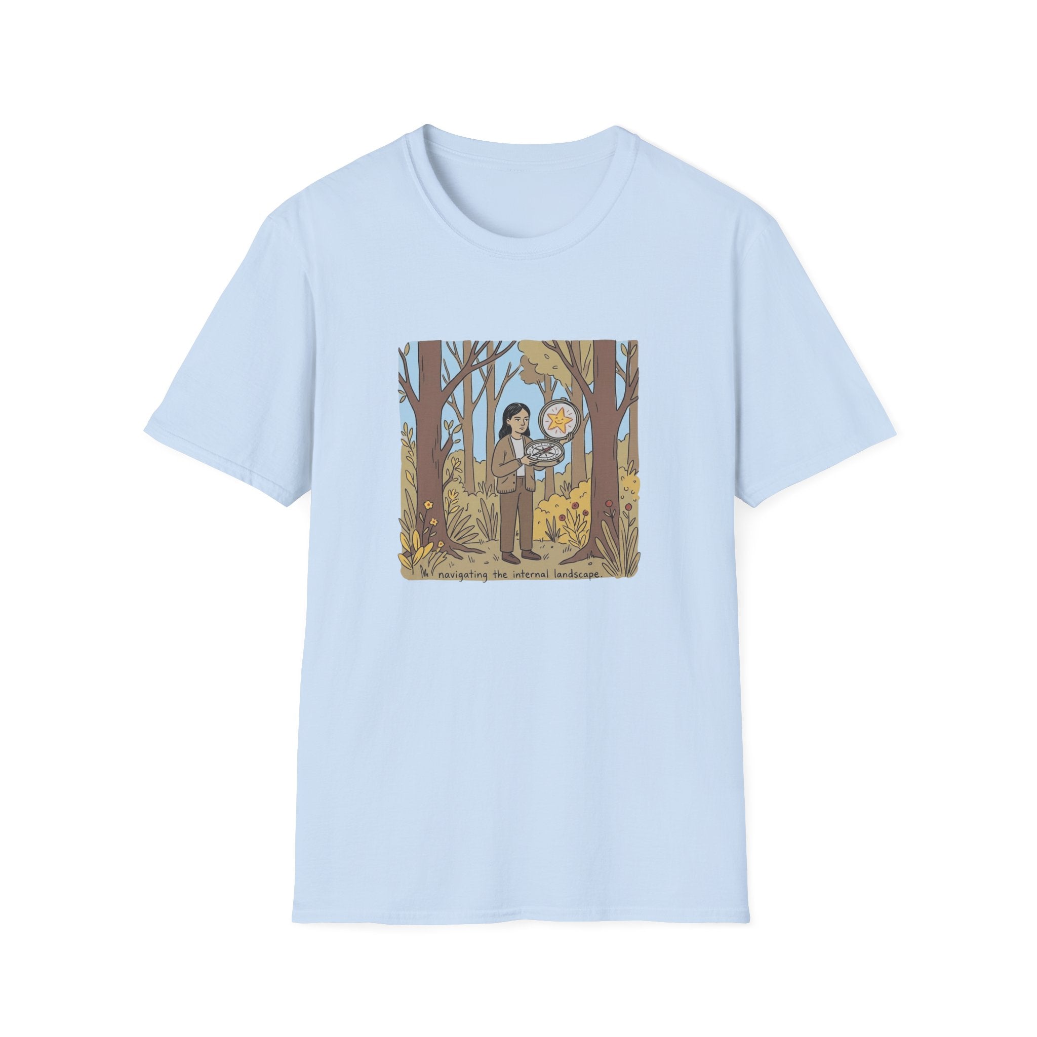 Sheriff Badge Forest Tee — Retro Ranger Woman Holding Star Badge