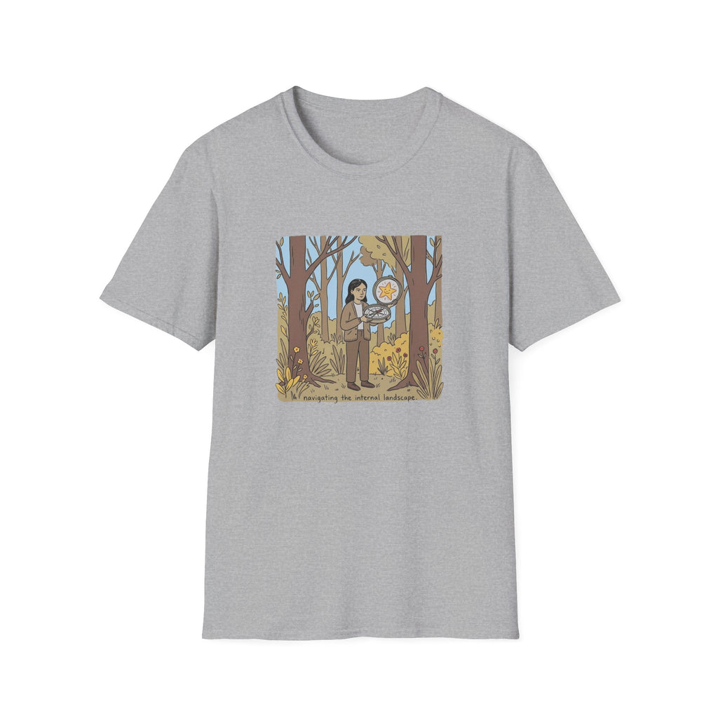 Sheriff Badge Forest Tee — Retro Ranger Woman Holding Star Badge