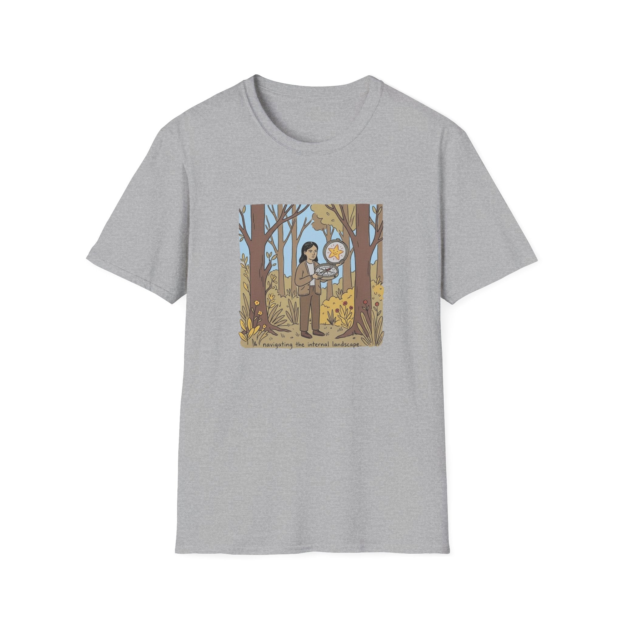 Sheriff Badge Forest Tee — Retro Ranger Woman Holding Star Badge