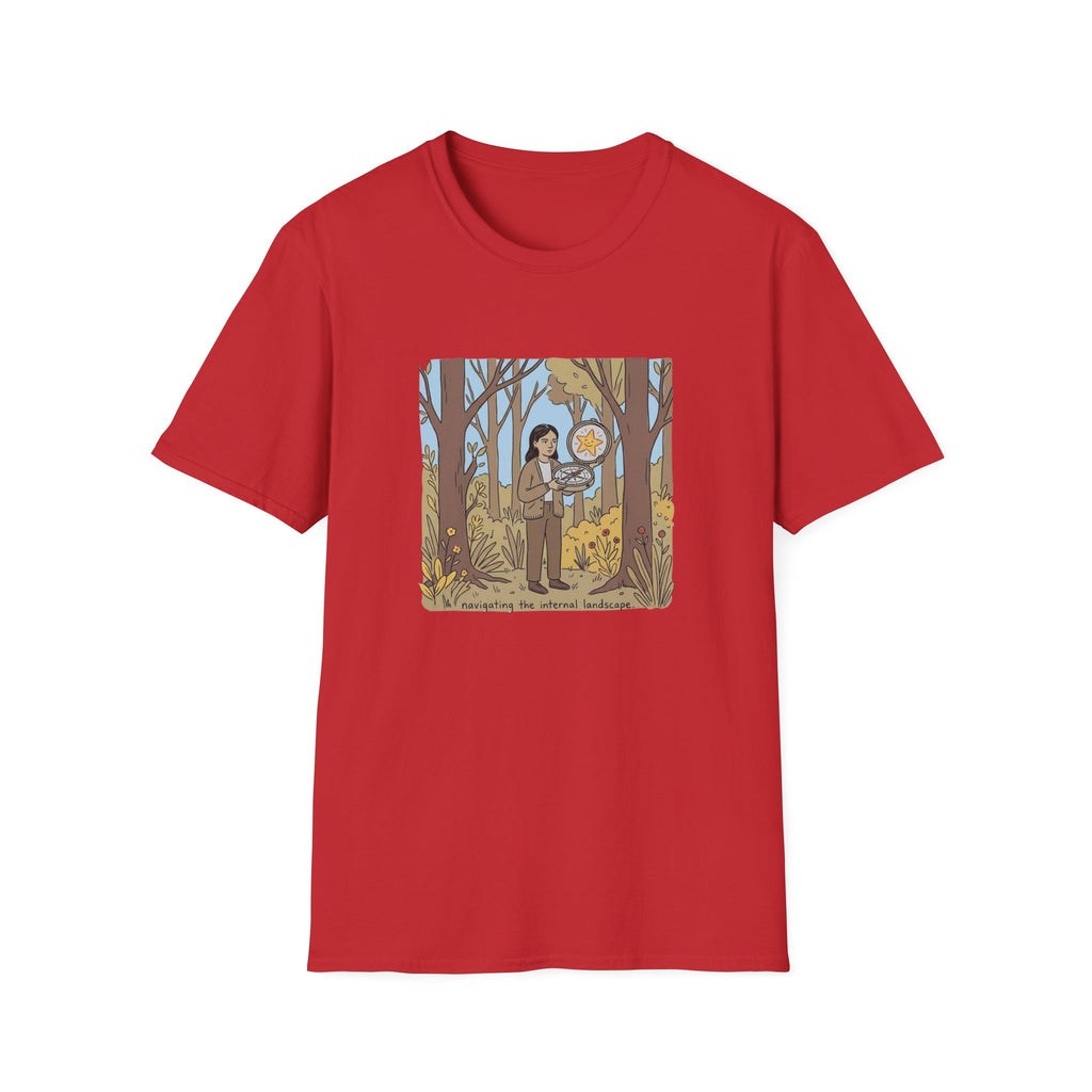 Sheriff Badge Forest Tee — Retro Ranger Woman Holding Star Badge
