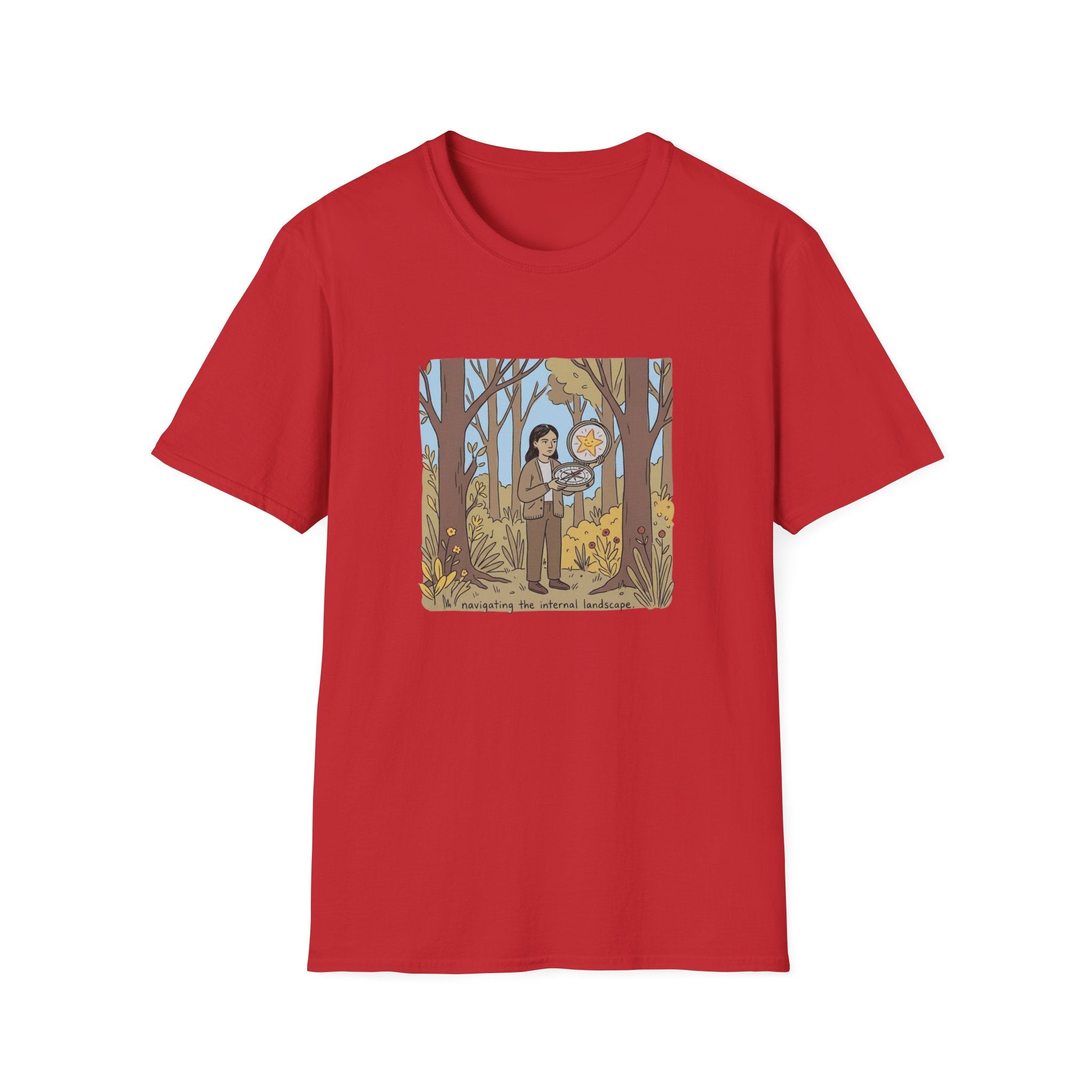 Sheriff Badge Forest Tee — Retro Ranger Woman Holding Star Badge