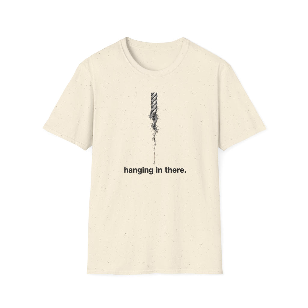 Hanging in There T-Shirt — Minimal Frayed Rope Mental Health Awareness Tee