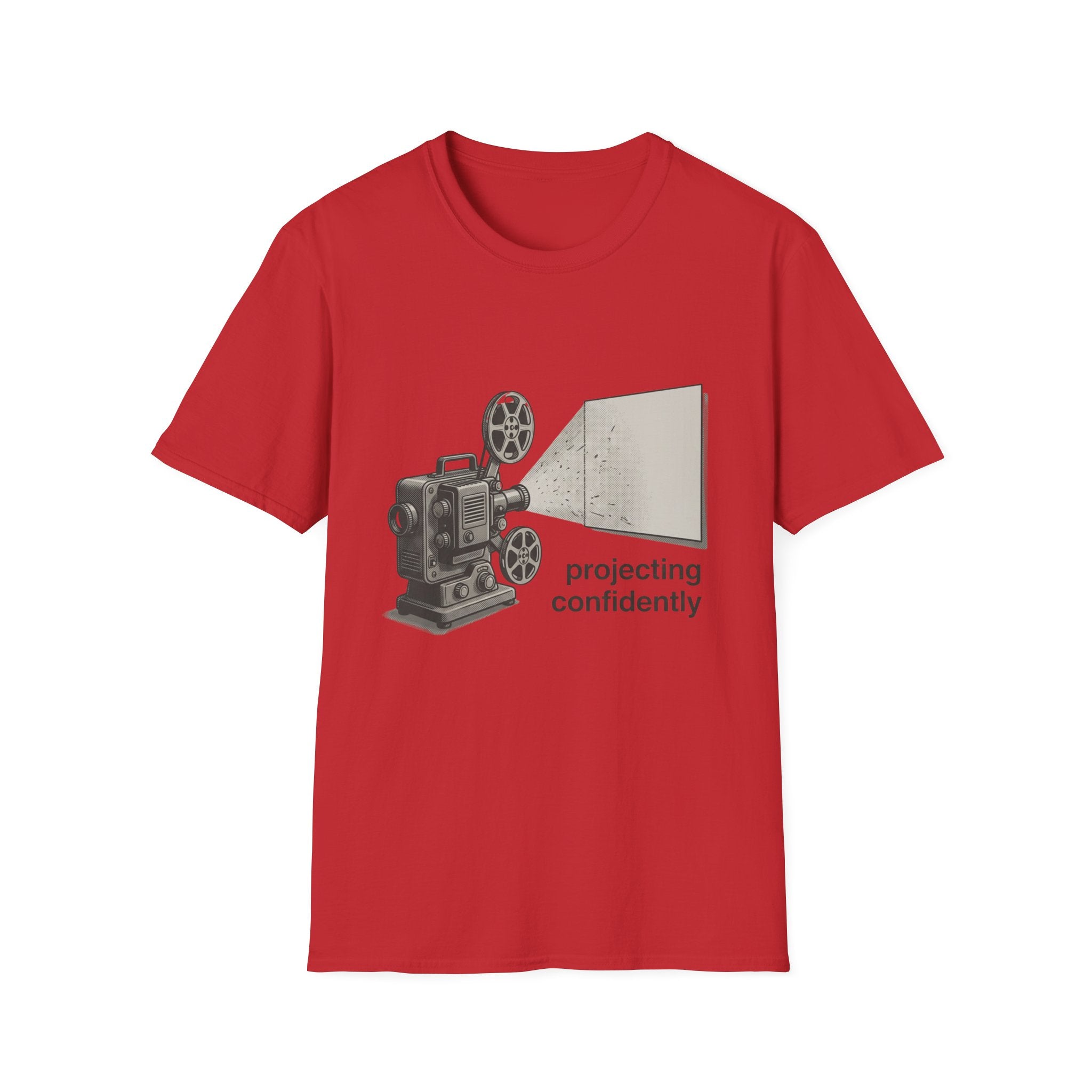 Retro Film Projector T-Shirt — 'Projecting Confidently' Vintage Cinema Tee