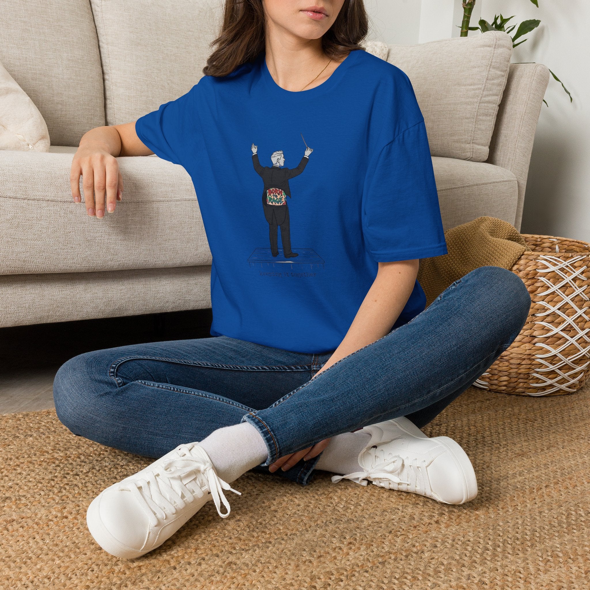 Conductor T-Shirt — Maestro with Floral Heartbeat Design