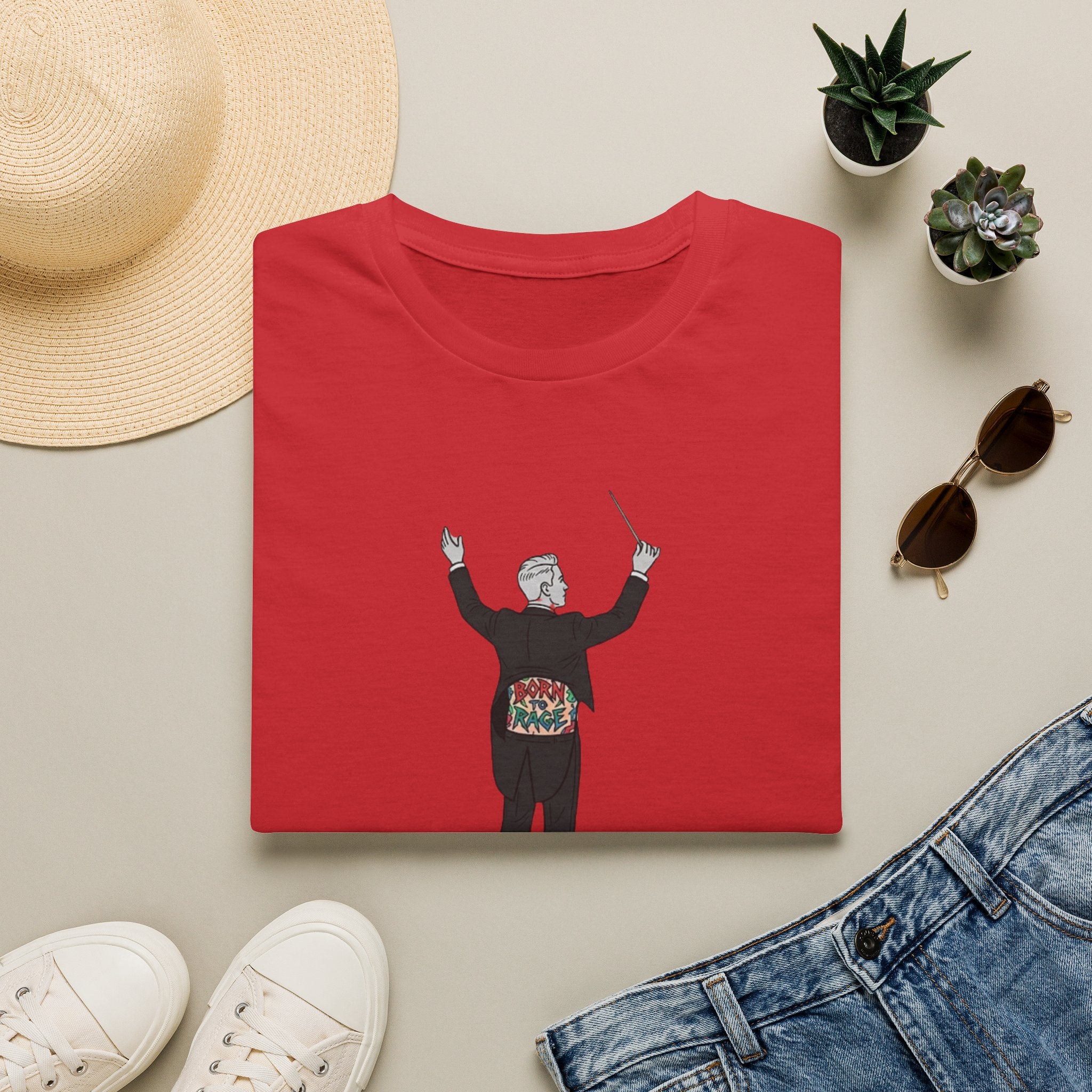 Conductor T-Shirt — Maestro with Floral Heartbeat Design