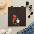 T-Shirt — I Need Help Graphic Tee with Red Smoke Illustration