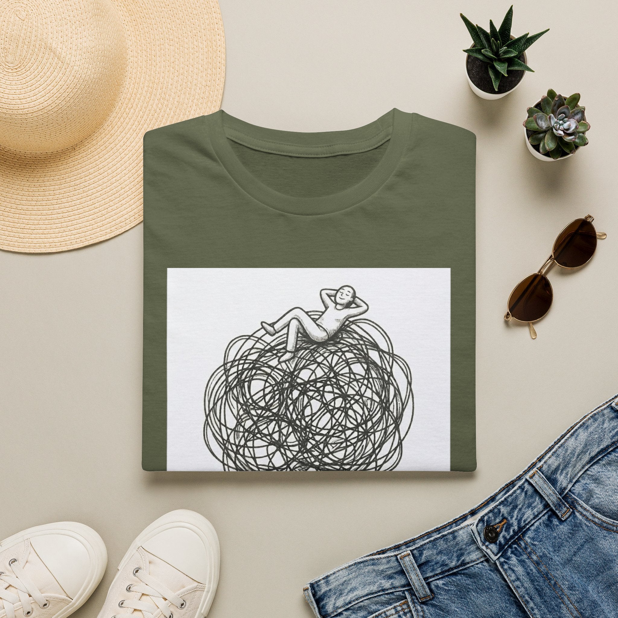 'On It.' Relaxed Scribble Graphic Tee