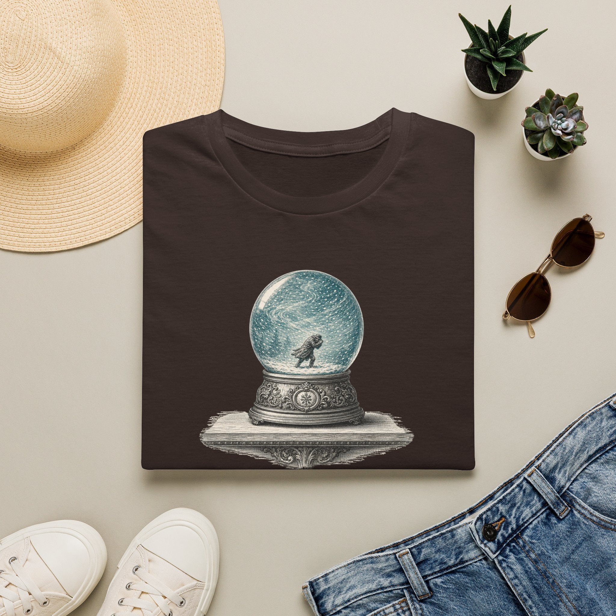 Snow Globe T‑Shirt — “It’s calm in here.” Cozy Winter Graphic Tee