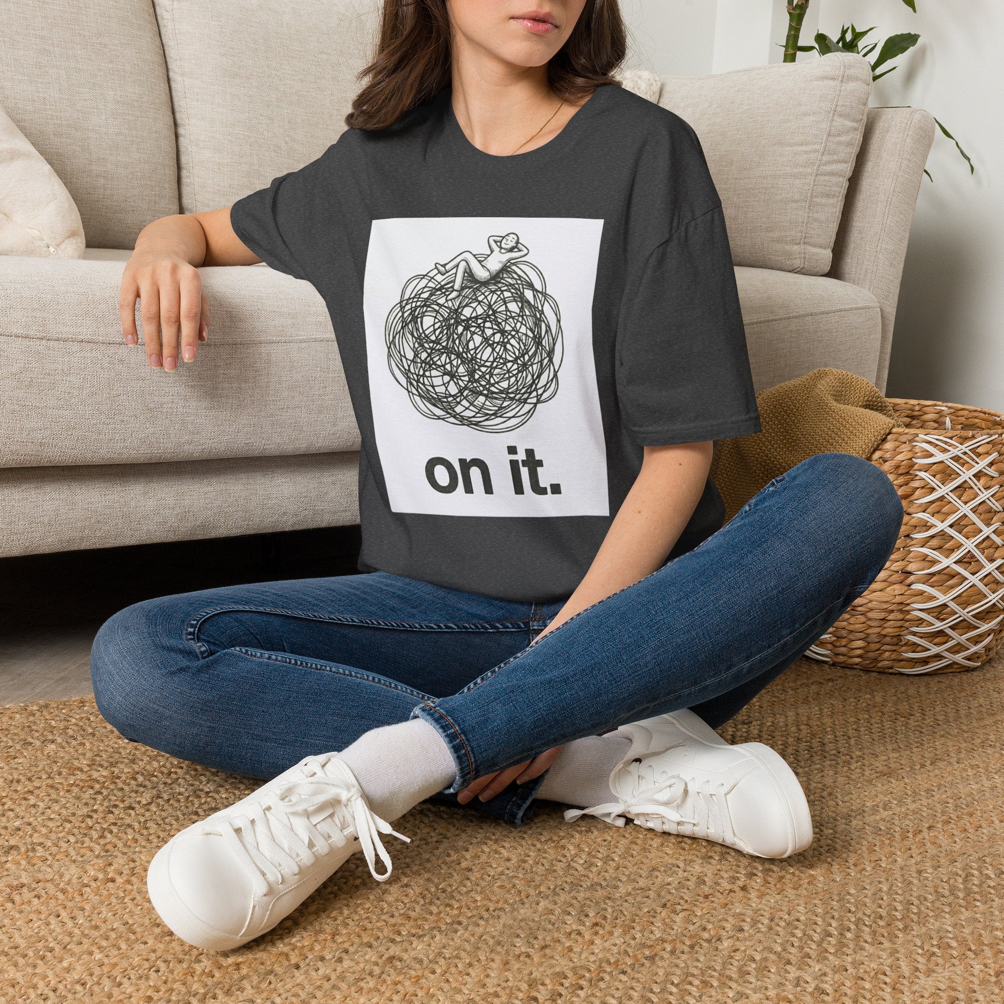 'On It.' Relaxed Scribble Graphic Tee