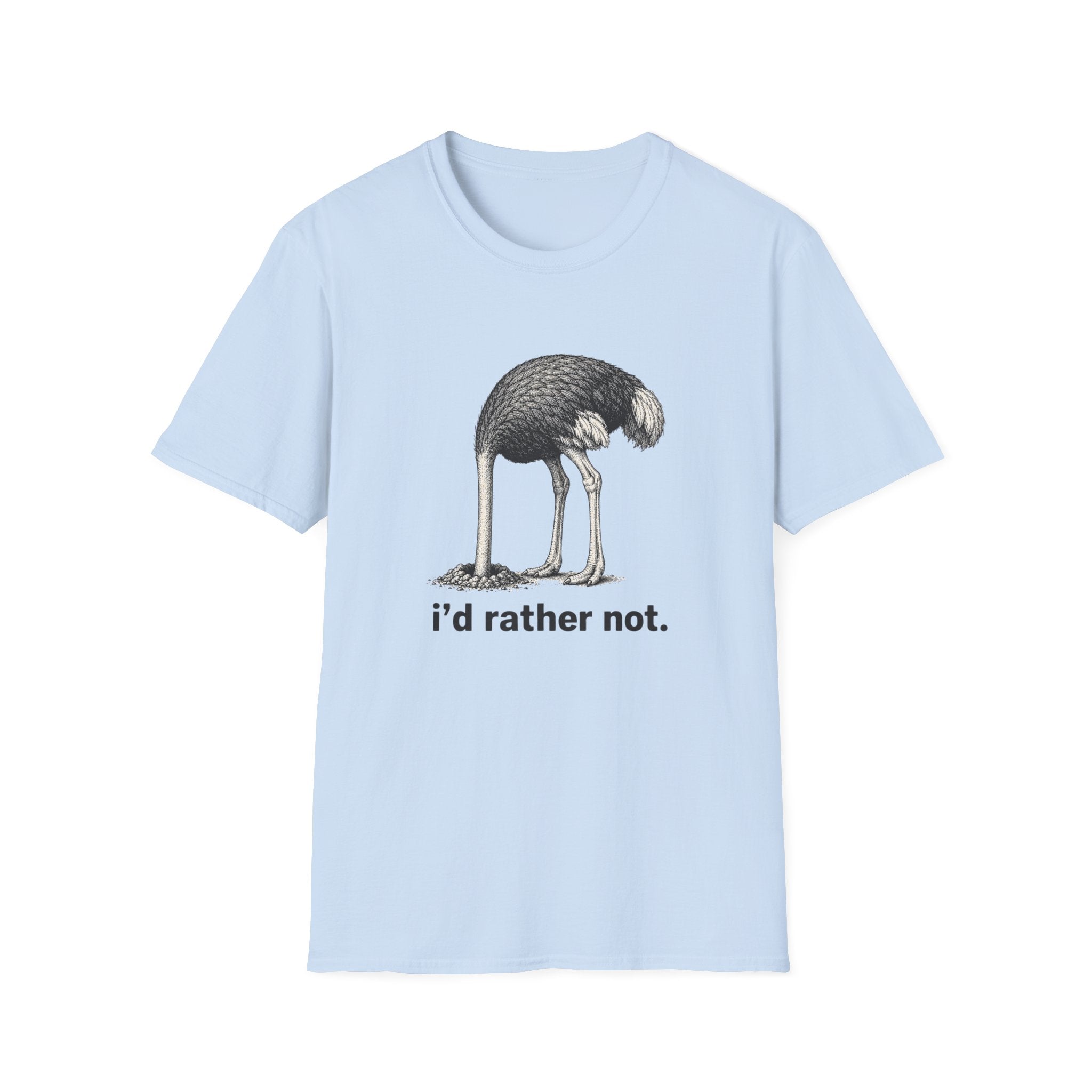Emu 'I'd Rather Not.' T-Shirt — Funny Ostrich/Emu Graphic Tee