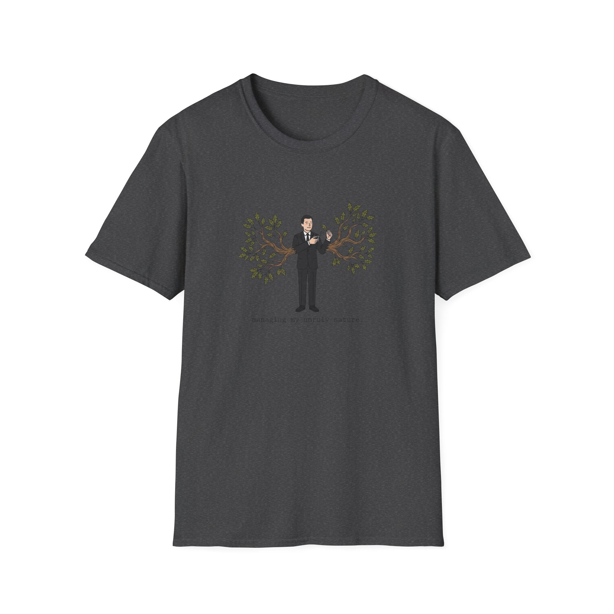 T-Shirt — 'Branching Out' Graphic Tee (Man with Tree Arms)