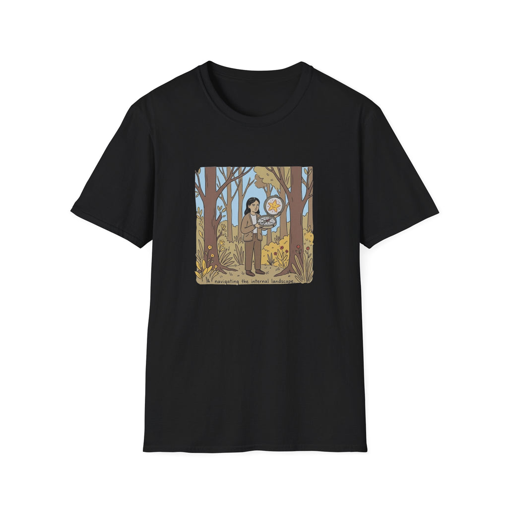 Sheriff Badge Forest Tee — Retro Ranger Woman Holding Star Badge