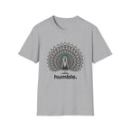 Peacock 'Humble' T-Shirt — Elegant Feather Mandala Graphic Tee