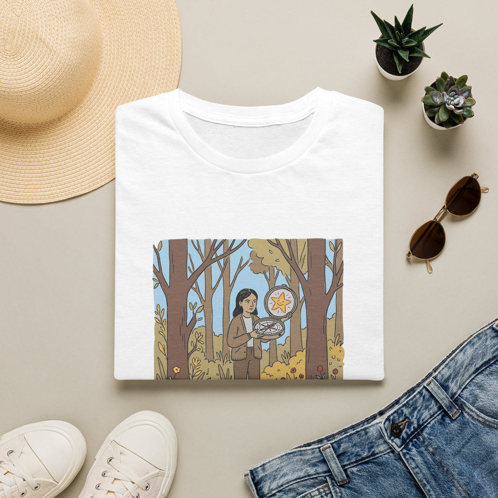 Sheriff Badge Forest Tee — Retro Ranger Woman Holding Star Badge