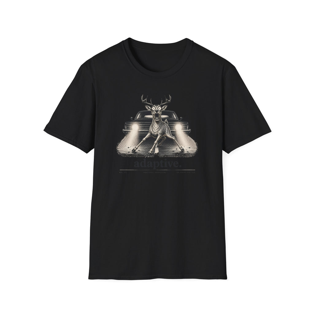 Adaptive Deer T‑Shirt — Vintage Stag Headlights Graphic Tee