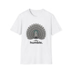 Peacock 'Humble' T-Shirt — Elegant Feather Mandala Graphic Tee