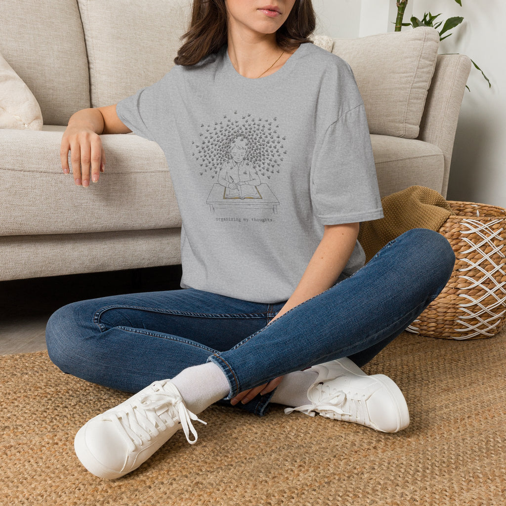 Mindful Reader Illustration Tee (Girl Reading with Butterflies)