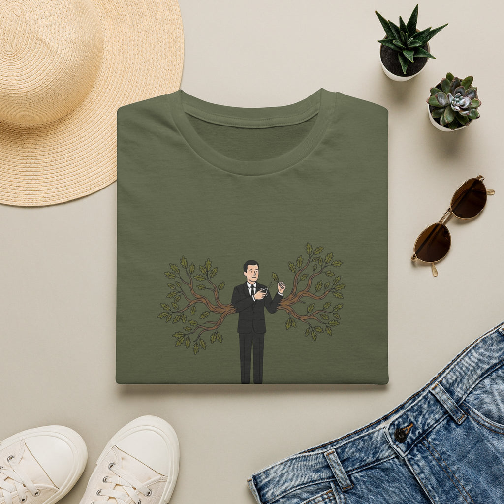 T-Shirt — 'Branching Out' Graphic Tee (Man with Tree Arms)