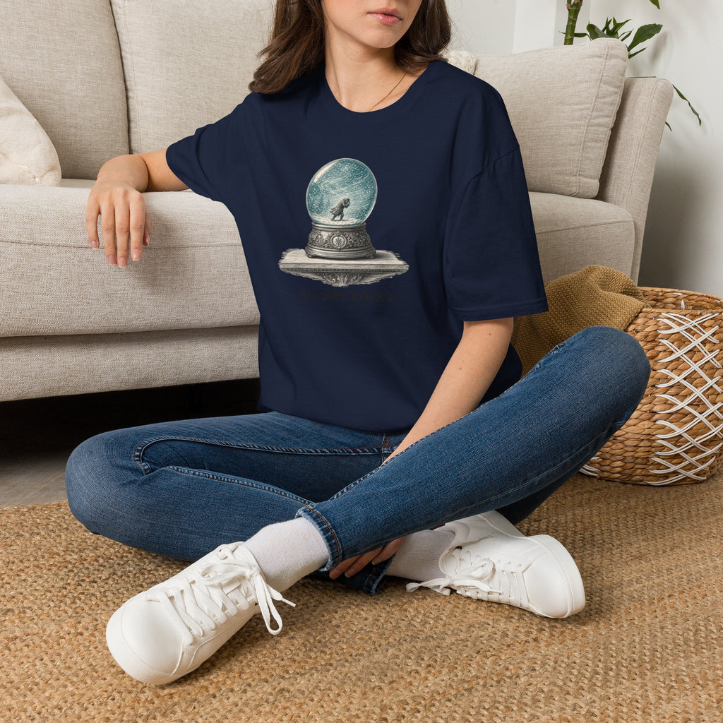 Snow Globe T‑Shirt — “It’s calm in here.” Cozy Winter Graphic Tee