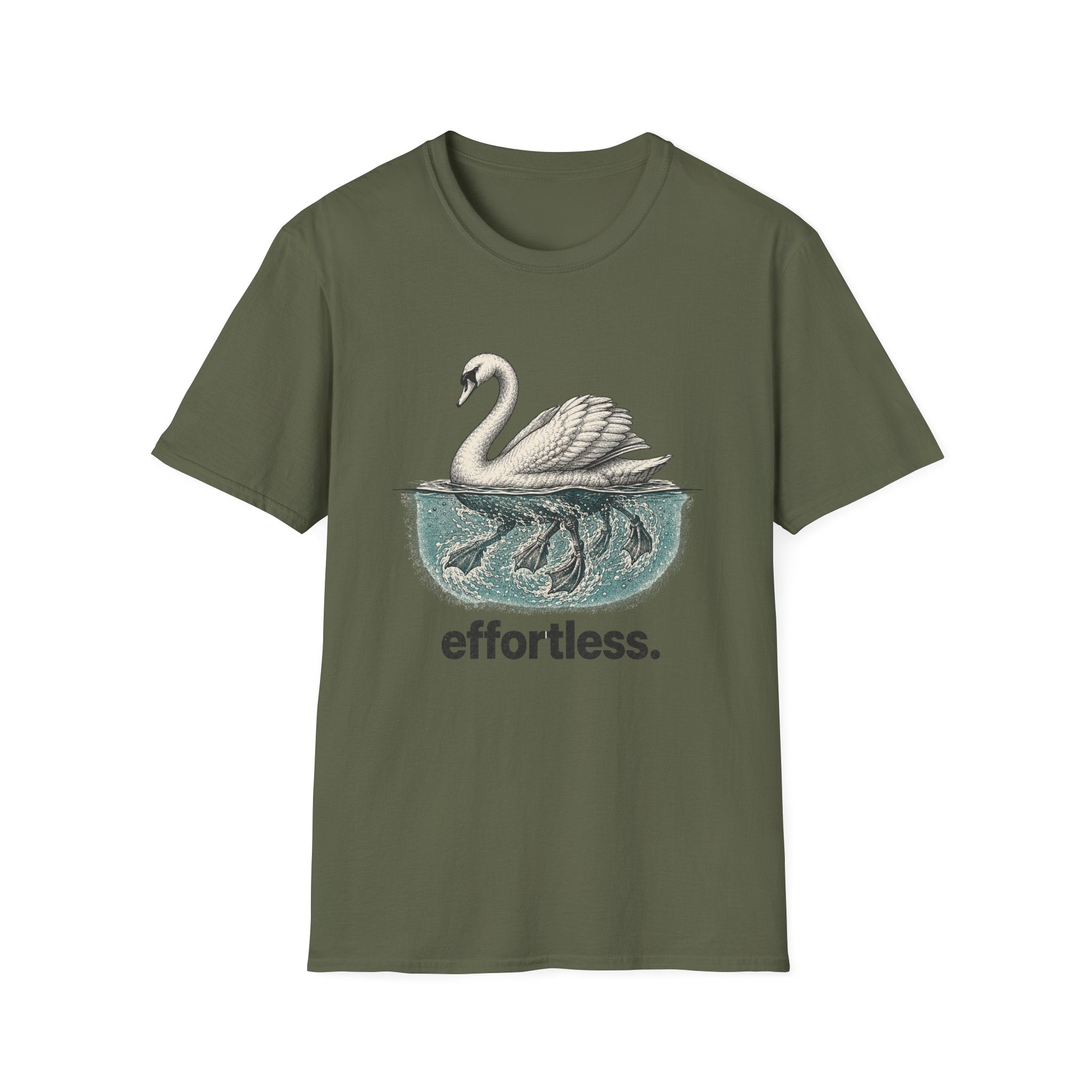 Swan "Effortless" T-Shirt — Serene Swan Graphic Tee