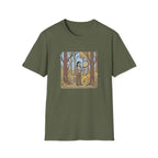 Sheriff Badge Forest Tee — Retro Ranger Woman Holding Star Badge
