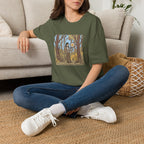 Sheriff Badge Forest Tee — Retro Ranger Woman Holding Star Badge