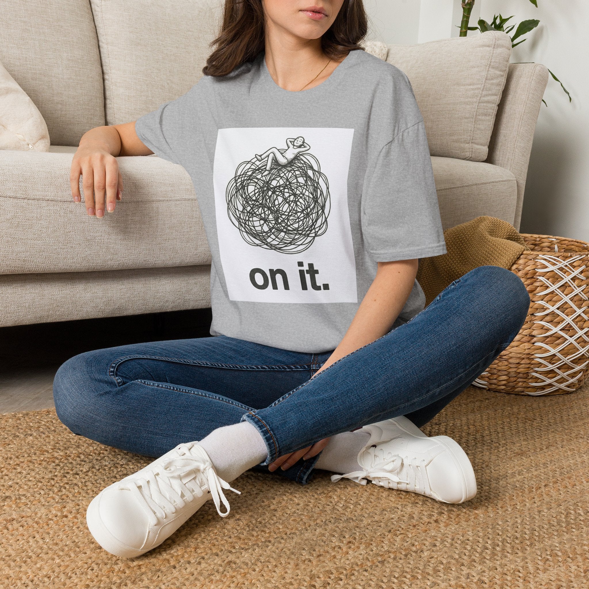 'On It.' Relaxed Scribble Graphic Tee