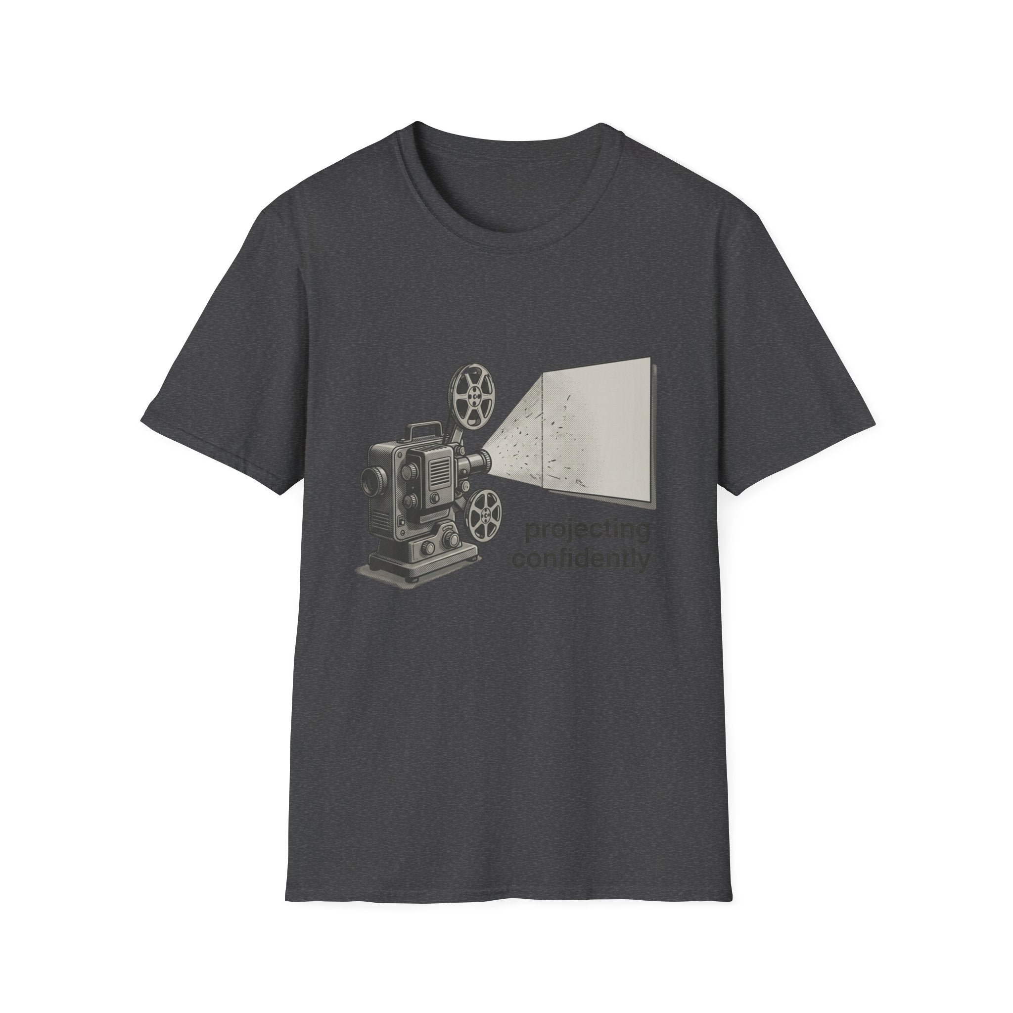 Retro Film Projector T-Shirt — 'Projecting Confidently' Vintage Cinema Tee