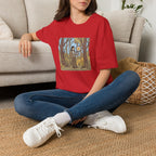 Sheriff Badge Forest Tee — Retro Ranger Woman Holding Star Badge