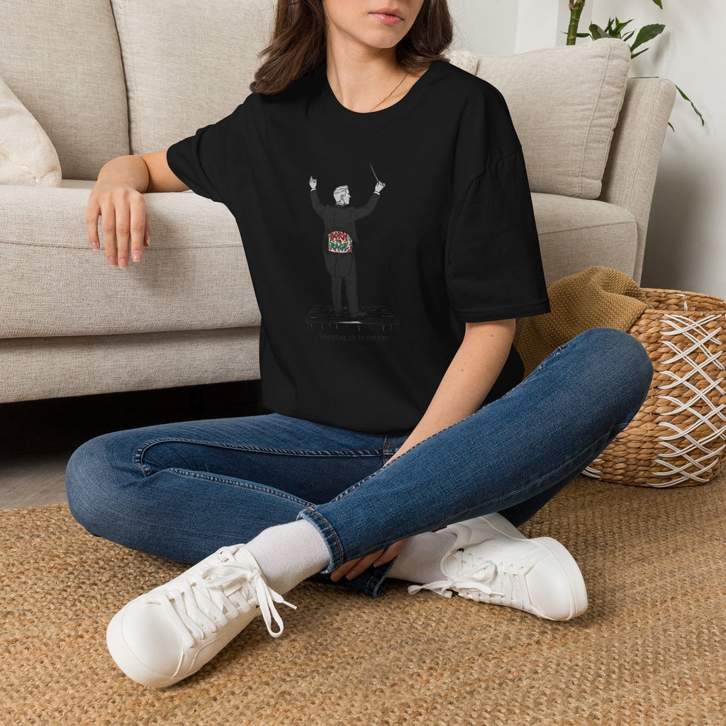 Conductor T-Shirt — Maestro with Floral Heartbeat Design