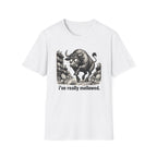 Bull Mushroom Graphic Tee — "I've Really Mellowed." Funny Surreal Illustration T-Shirt