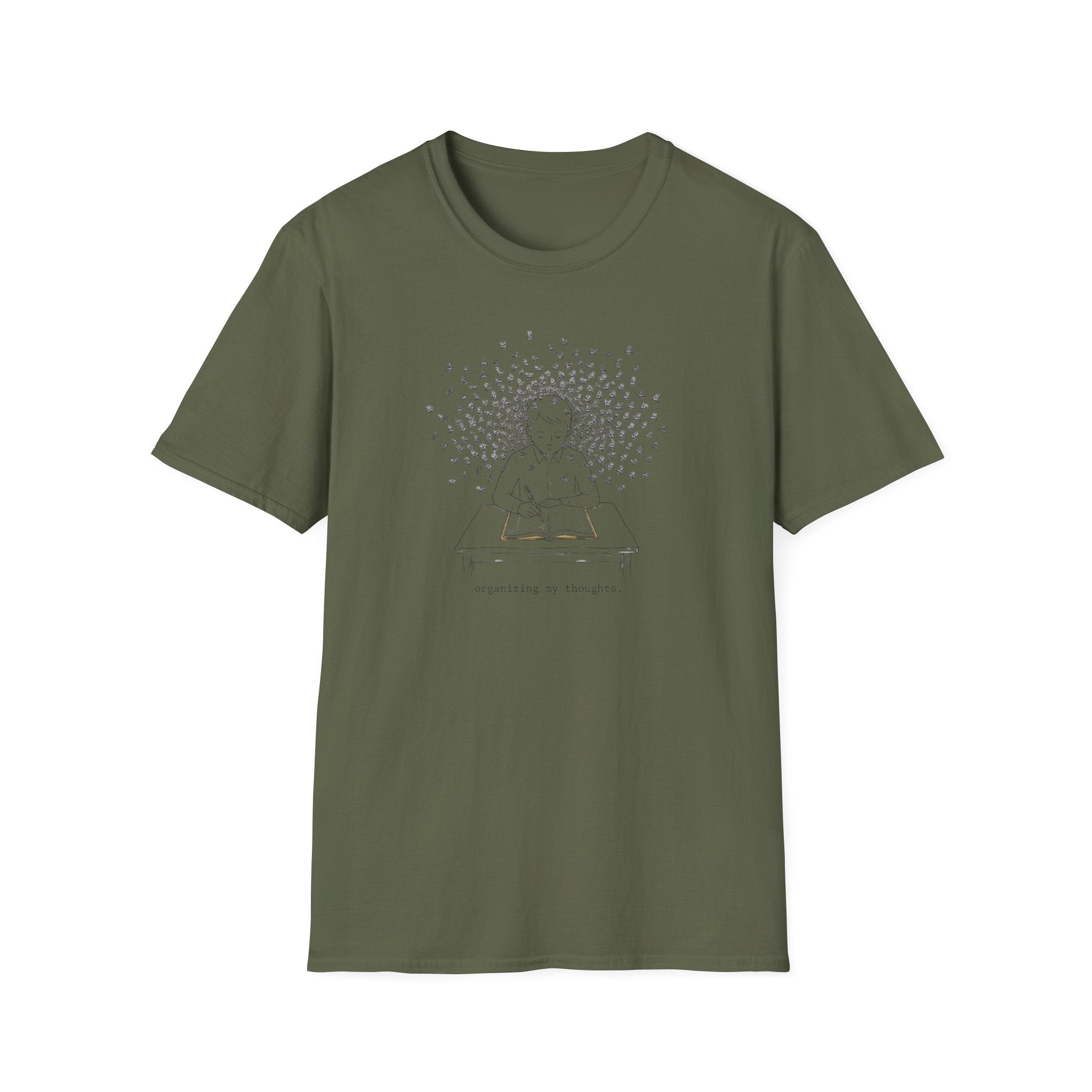Mindful Reader Illustration Tee (Girl Reading with Butterflies)