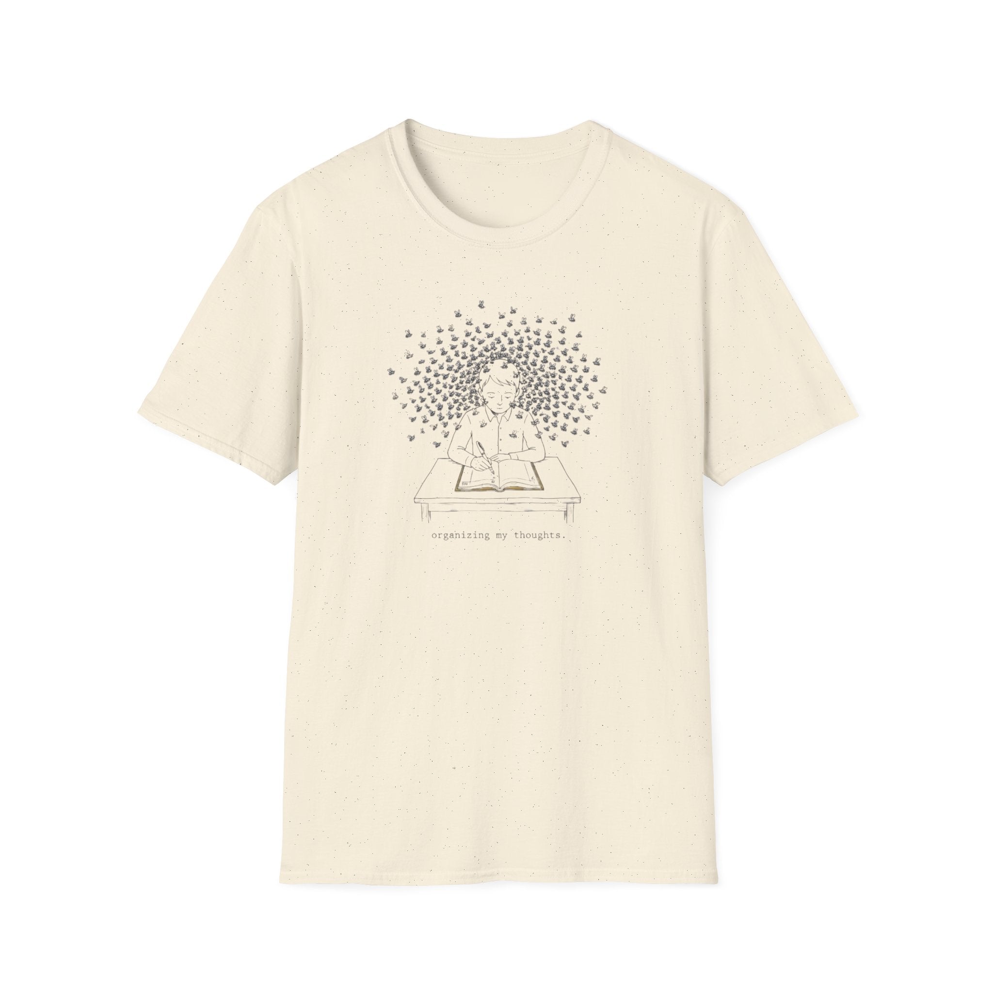 Mindful Reader Illustration Tee (Girl Reading with Butterflies)
