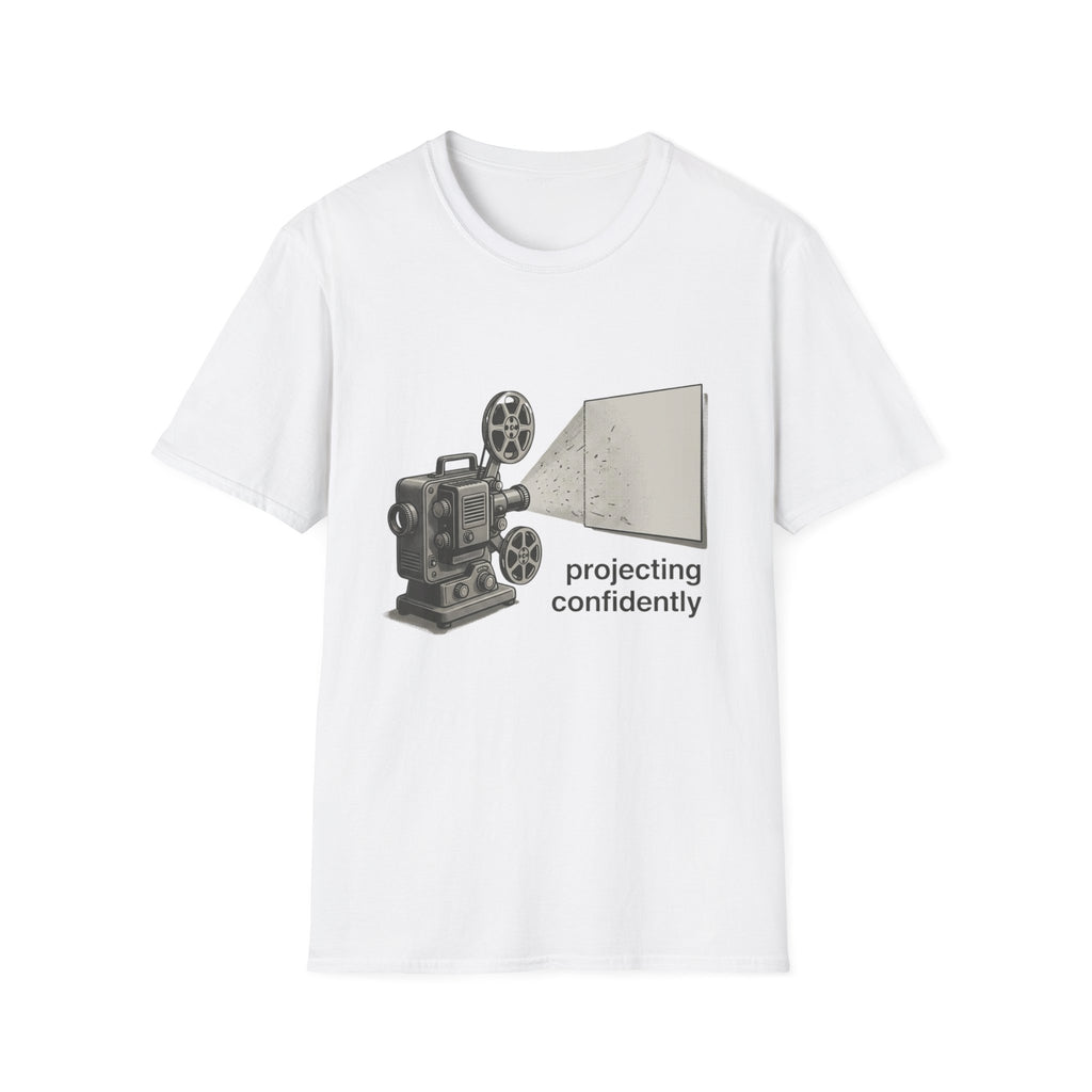 Retro Film Projector T-Shirt — 'Projecting Confidently' Vintage Cinema Tee