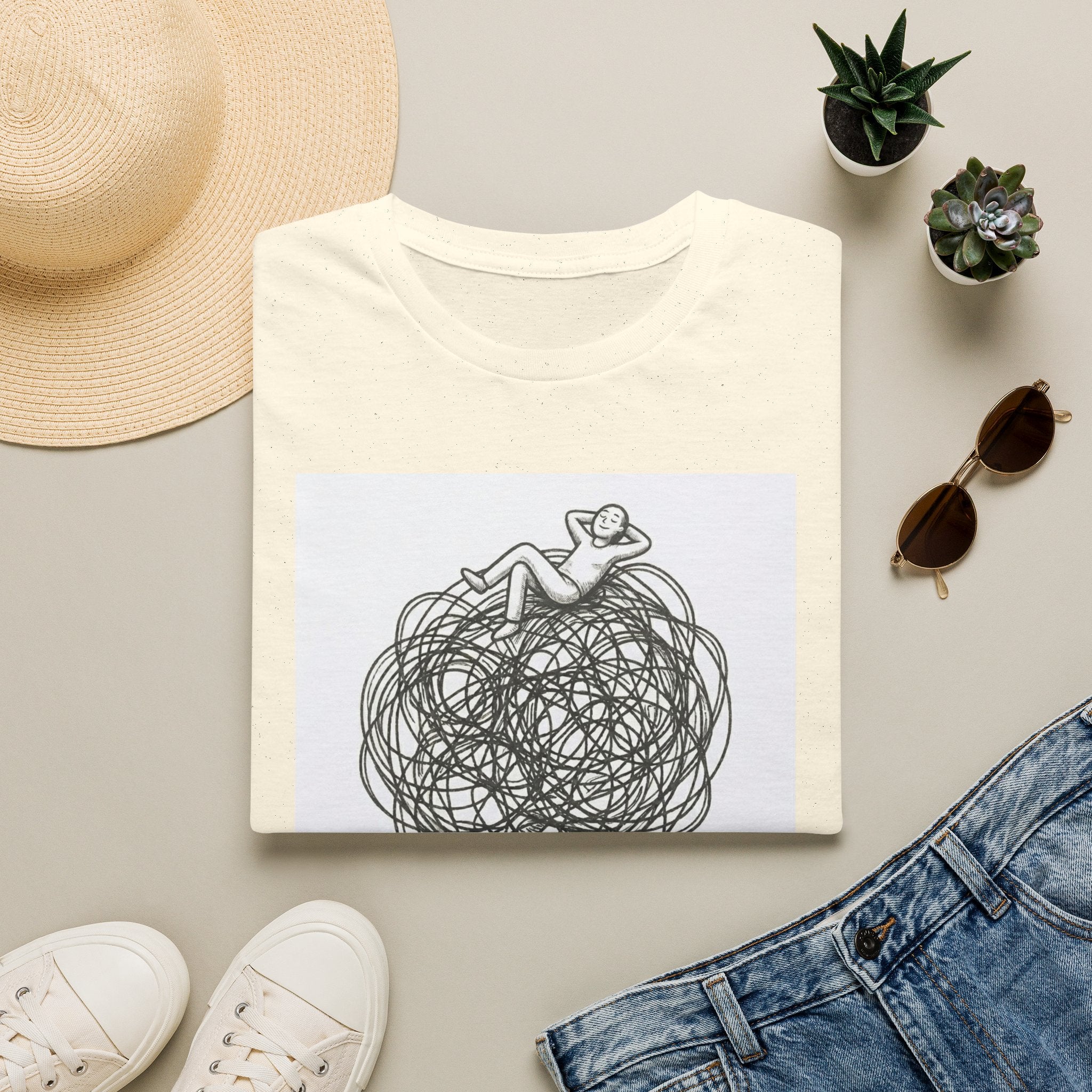 'On It.' Relaxed Scribble Graphic Tee