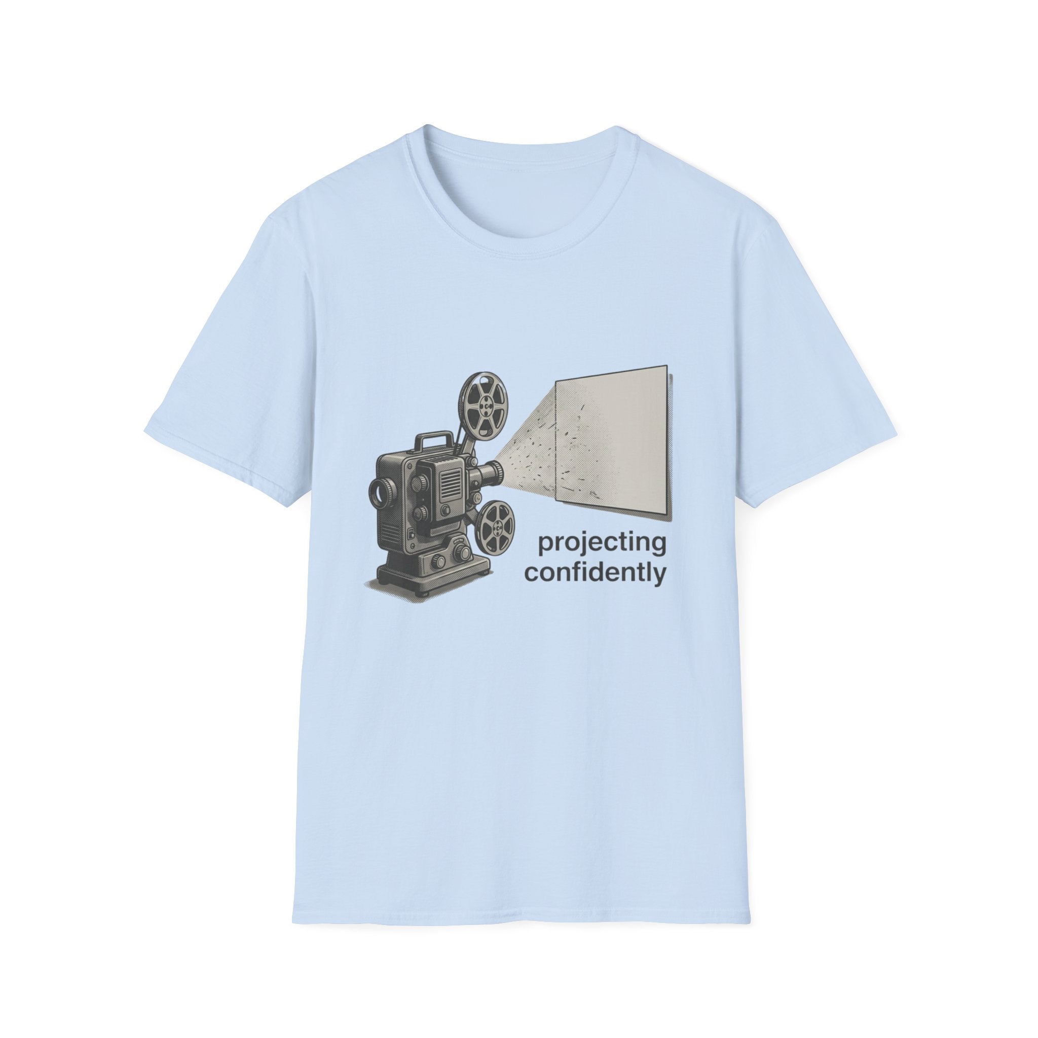 Retro Film Projector T-Shirt — 'Projecting Confidently' Vintage Cinema Tee