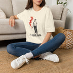 T-Shirt — I Need Help Graphic Tee with Red Smoke Illustration