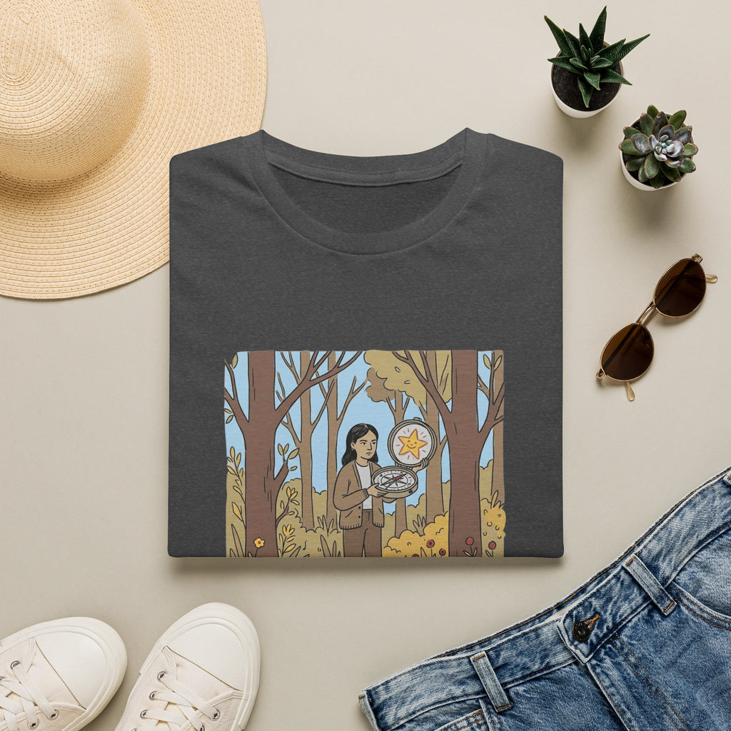 Sheriff Badge Forest Tee — Retro Ranger Woman Holding Star Badge