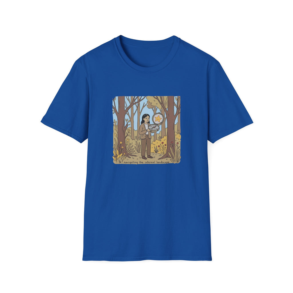 Sheriff Badge Forest Tee — Retro Ranger Woman Holding Star Badge