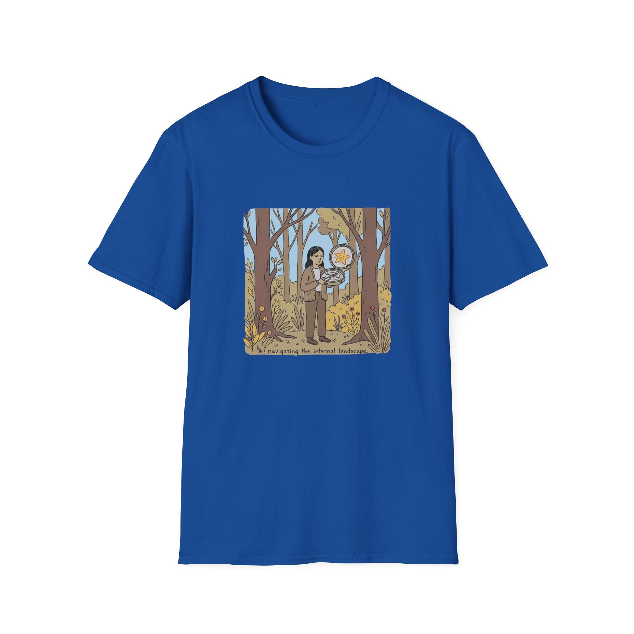 Sheriff Badge Forest Tee — Retro Ranger Woman Holding Star Badge