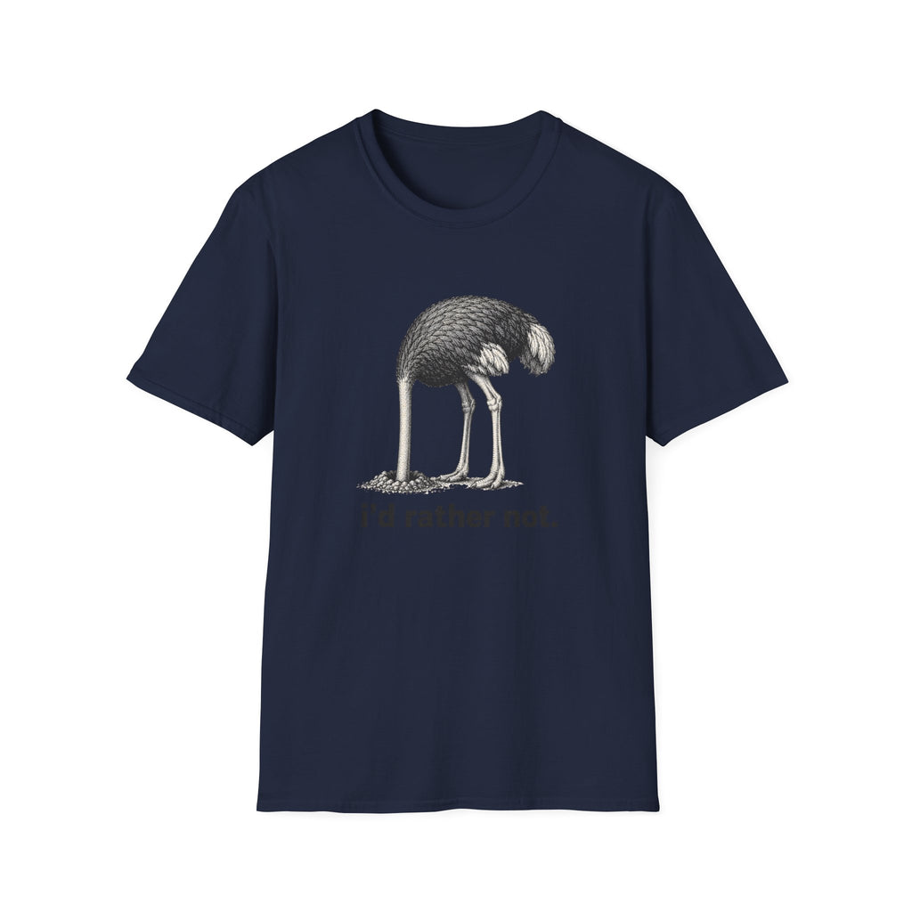 Emu 'I'd Rather Not.' T-Shirt — Funny Ostrich/Emu Graphic Tee
