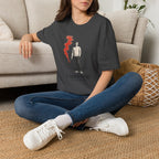 T-Shirt — I Need Help Graphic Tee with Red Smoke Illustration