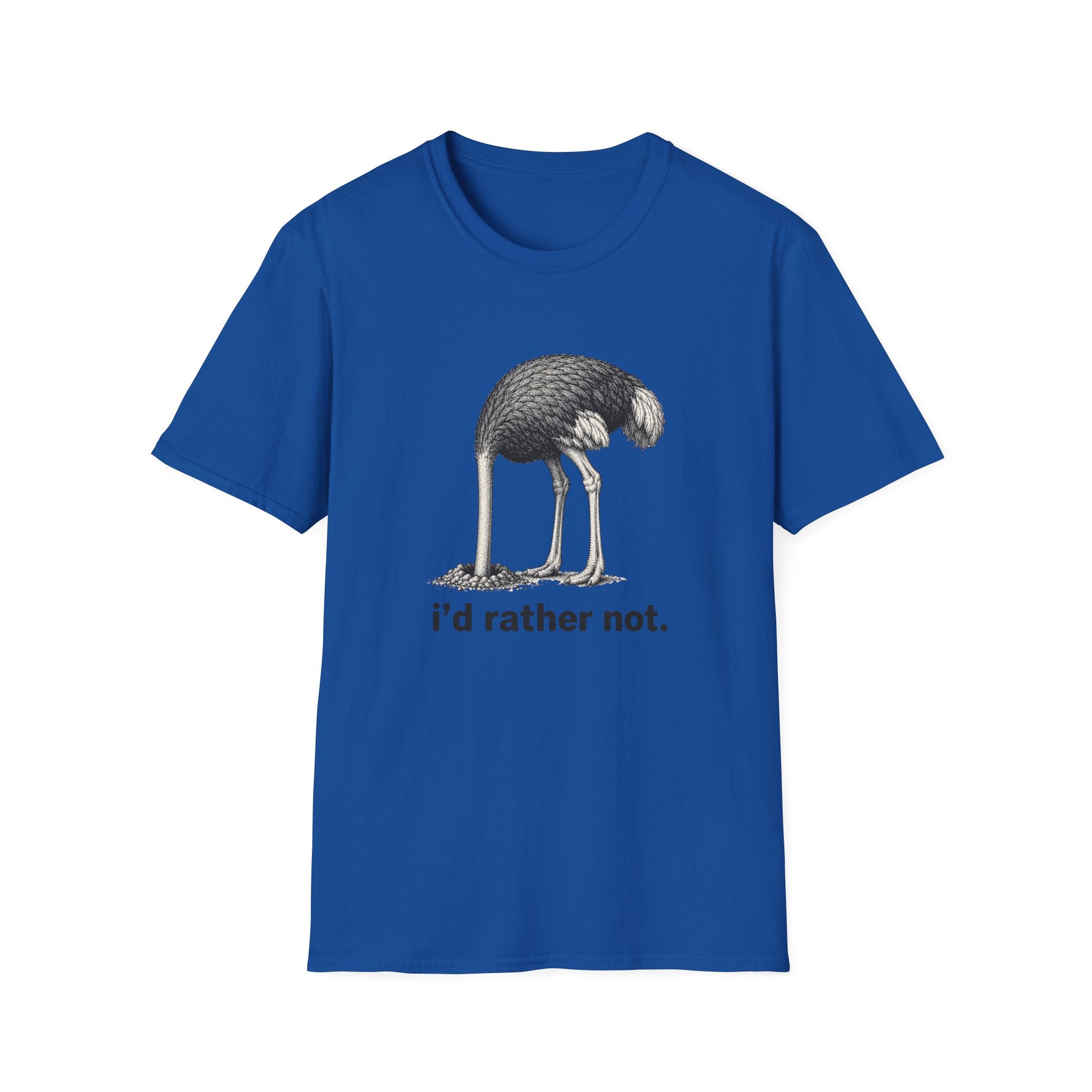 Emu 'I'd Rather Not.' T-Shirt — Funny Ostrich/Emu Graphic Tee