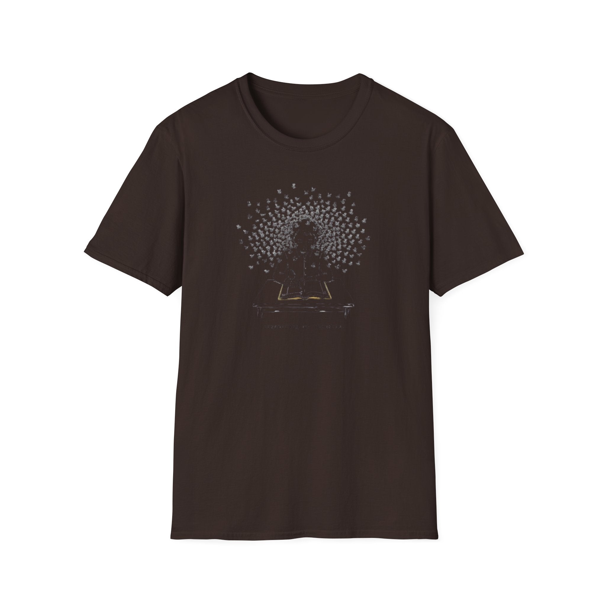 Mindful Reader Illustration Tee (Girl Reading with Butterflies)