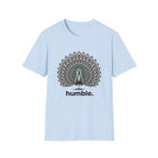 Peacock 'Humble' T-Shirt — Elegant Feather Mandala Graphic Tee