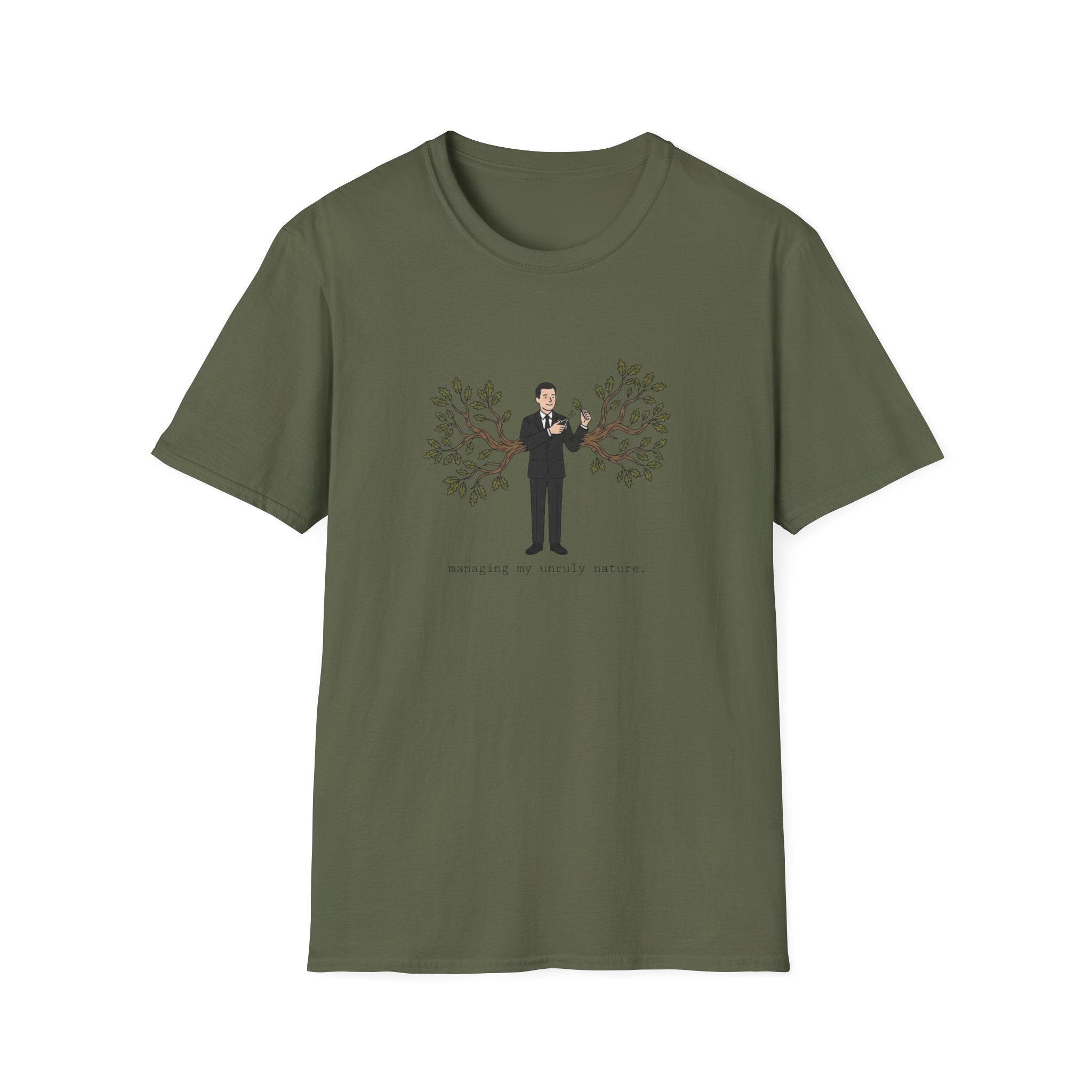 T-Shirt — 'Branching Out' Graphic Tee (Man with Tree Arms)
